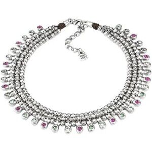 Uno De 50 CRYSTAL JUNGLE Silver Beaded And Crystals NECKLACE